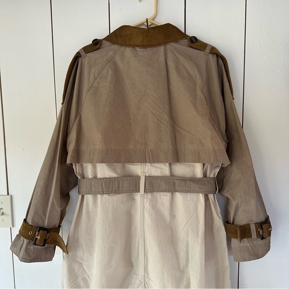 Free People Barbour Ingleby Shower Oatmeal Sz 10 NWT Color Block Contrast Collar - Picture 8 of 16